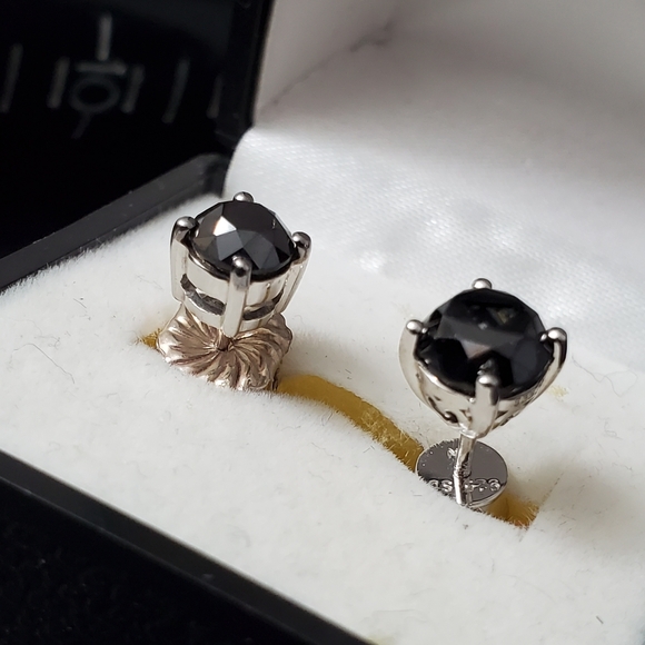 2.5 Cttw Sterling Silver Solitaire Diamond Earrings