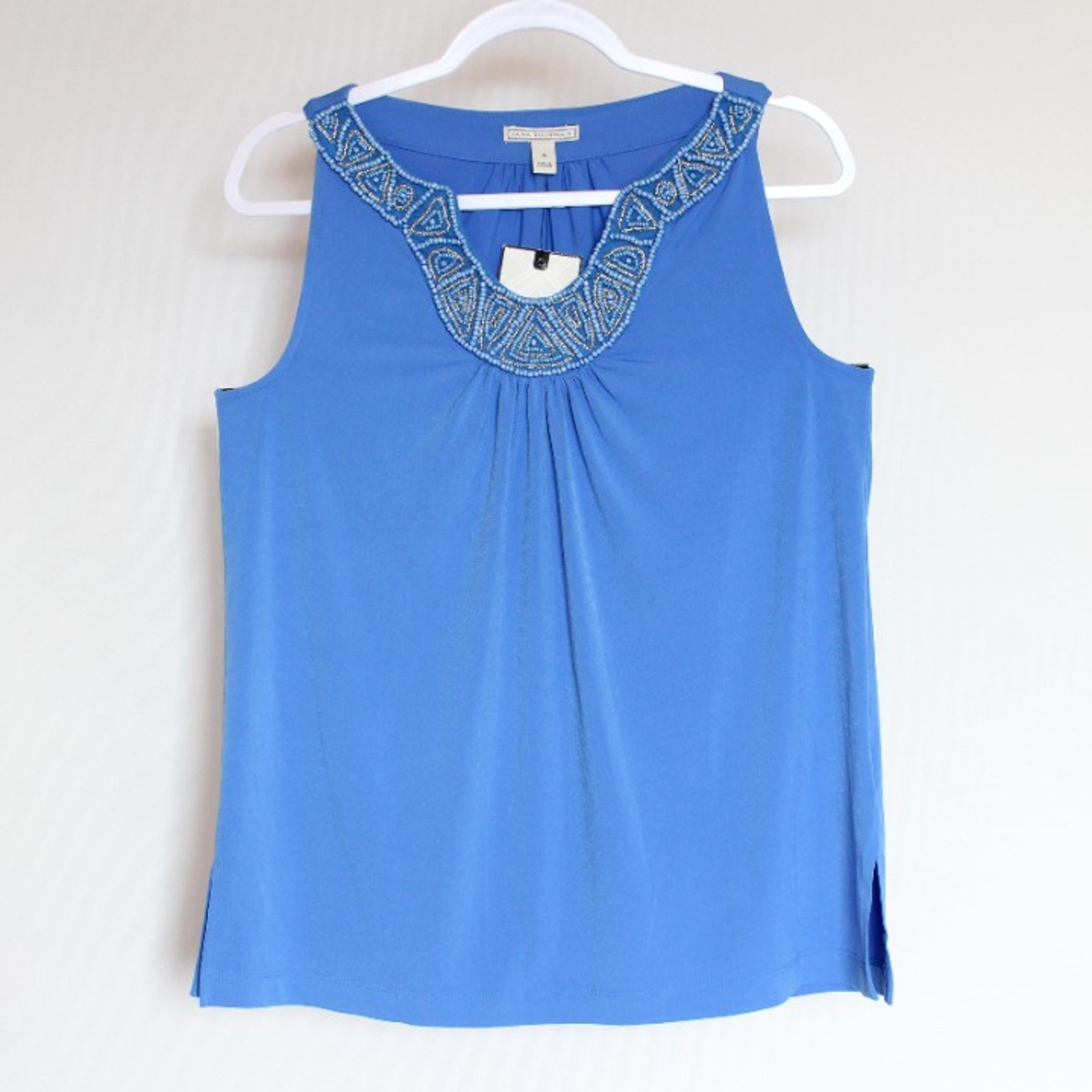 Dana Buchman Women's Blue Beaded TankTop