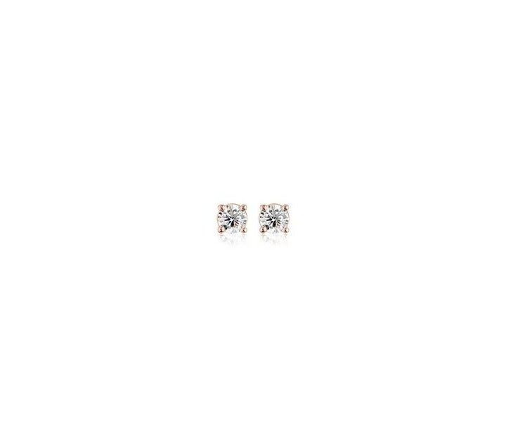 14k Rose Gold 0.20ct Round Cut Studs
