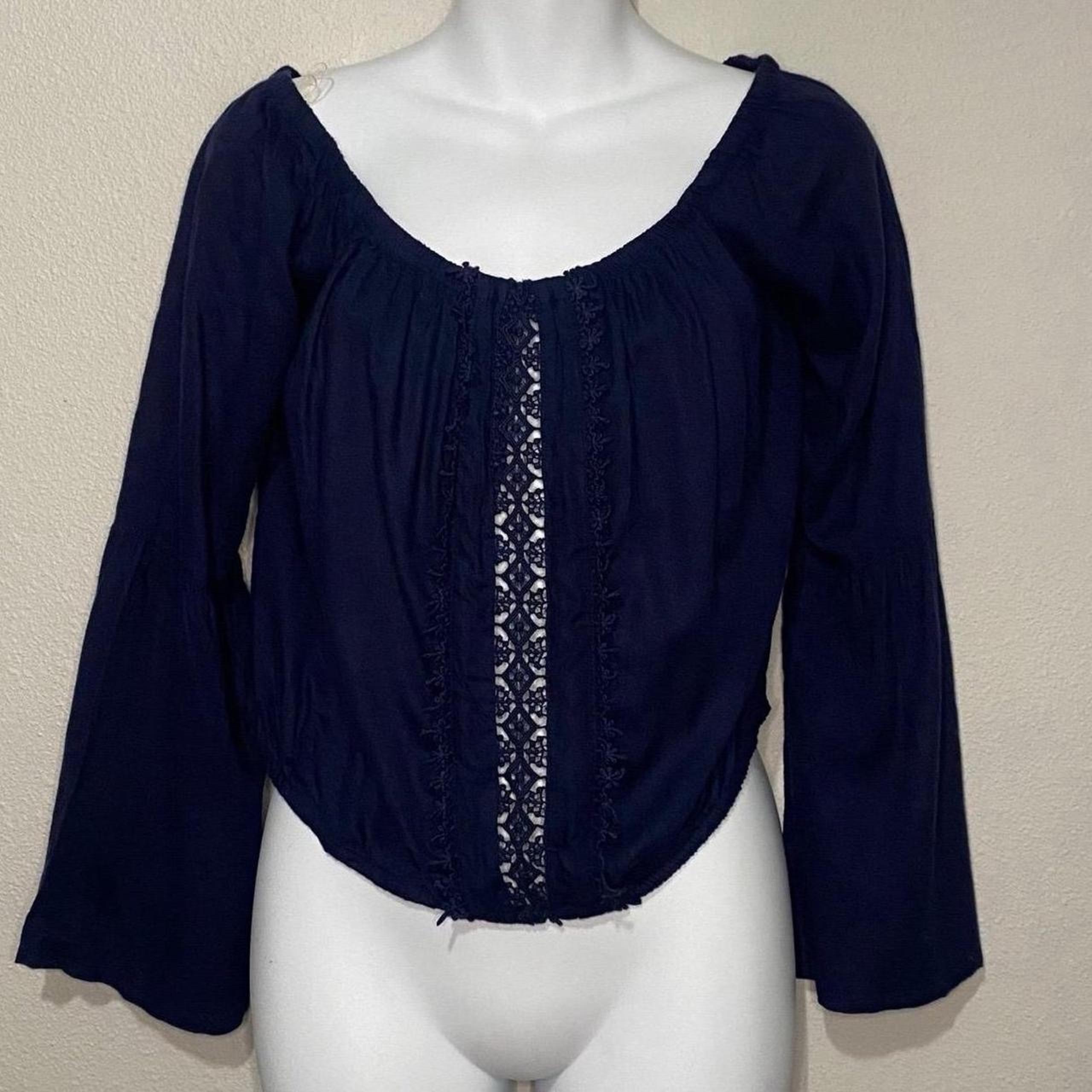New Rue 21 Blue Boho Crop Top Women’s Size Small