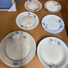 Vintage lot of Steubenville Bluebird dishes