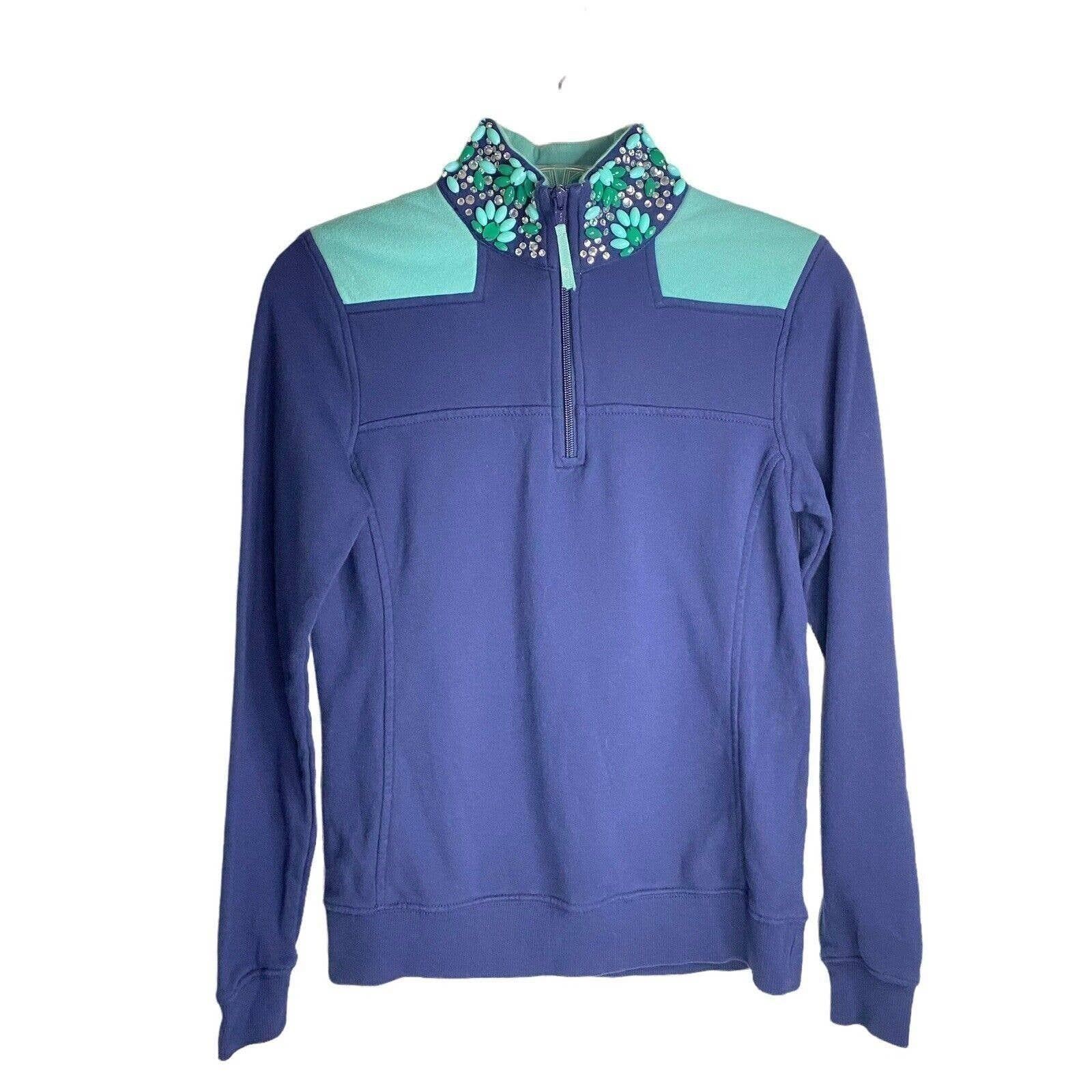 Vineyard Vines Womens Jeweled Collar Navy Blue Shep Shirt Top Size XXSmall