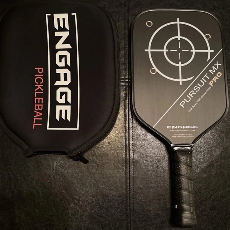 Engage Pursuit MX Pro Raw T700 14MM Pickleball Paddle Carbon Fiber + Engage Case