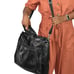Levenger Leather Laptop Bag Black Padded Sleeve Shoulder Strap Handles Briefcase
