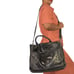 Levenger Leather Laptop Bag Black Padded Sleeve Shoulder Strap Handles Briefcase