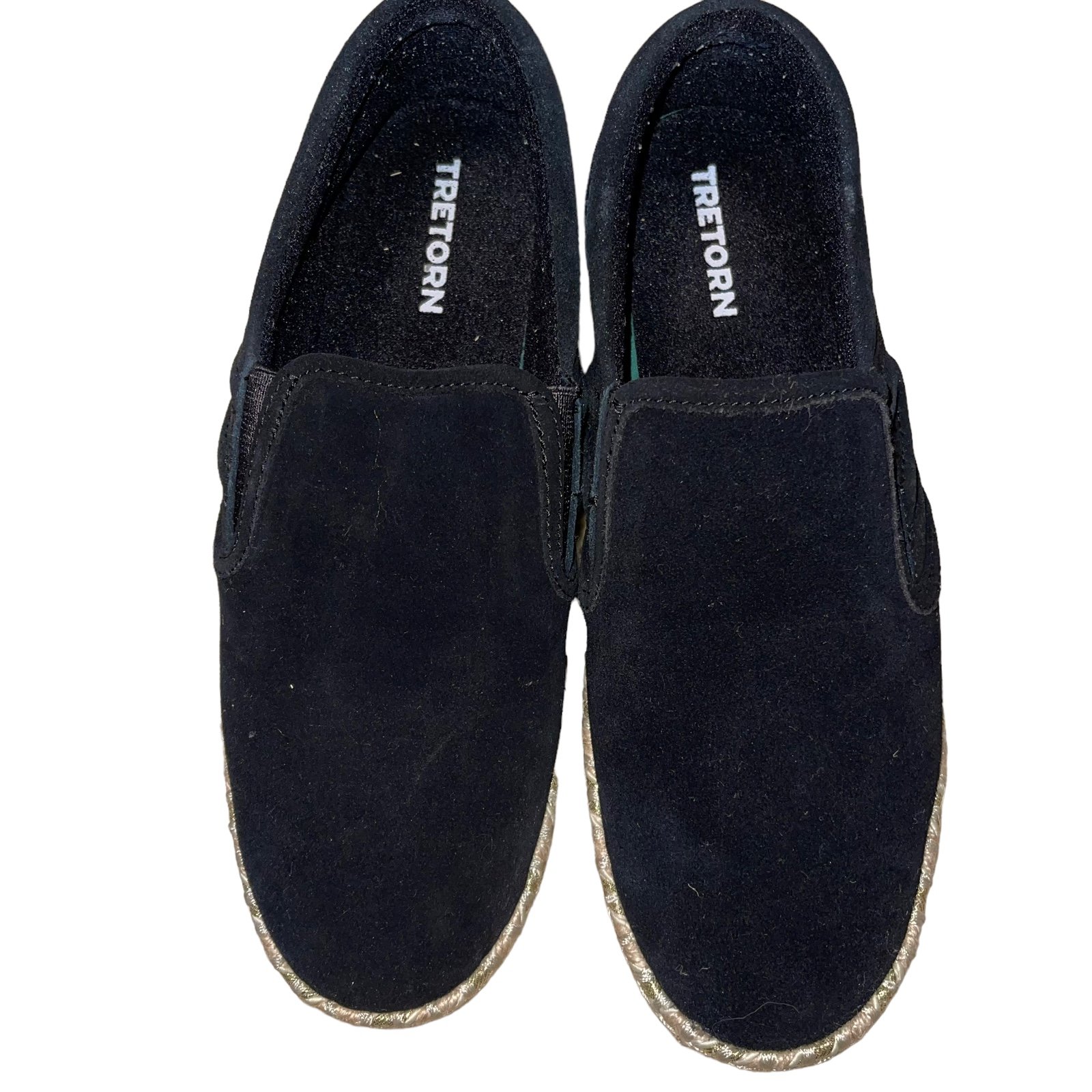 Tretorn Women’s Espadrilles Black Suede Upper Size 8.5 NWOT Slip On Flat Comfort