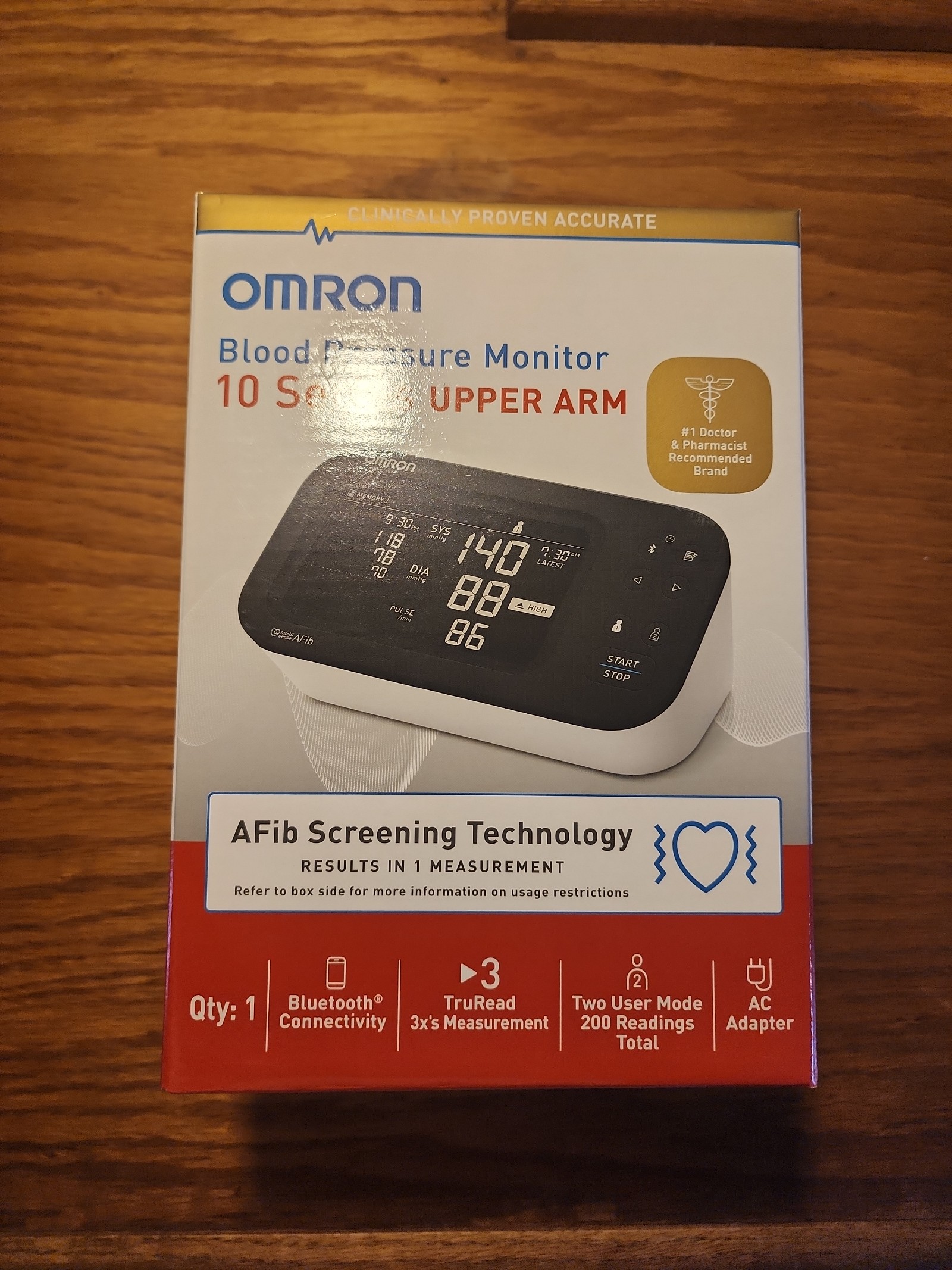 Omron Blood Pressure Monitor 10 Series Upper Arm with AFib Screening Technology