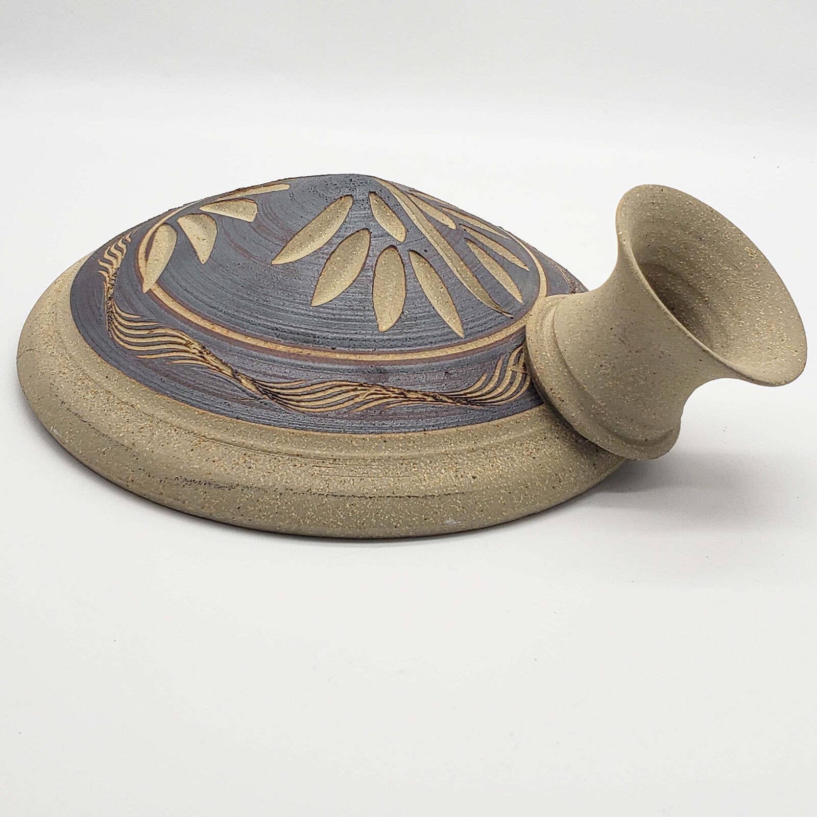 Vintage ceramic Unique looking signed art pottery turtle base vase or carafe?