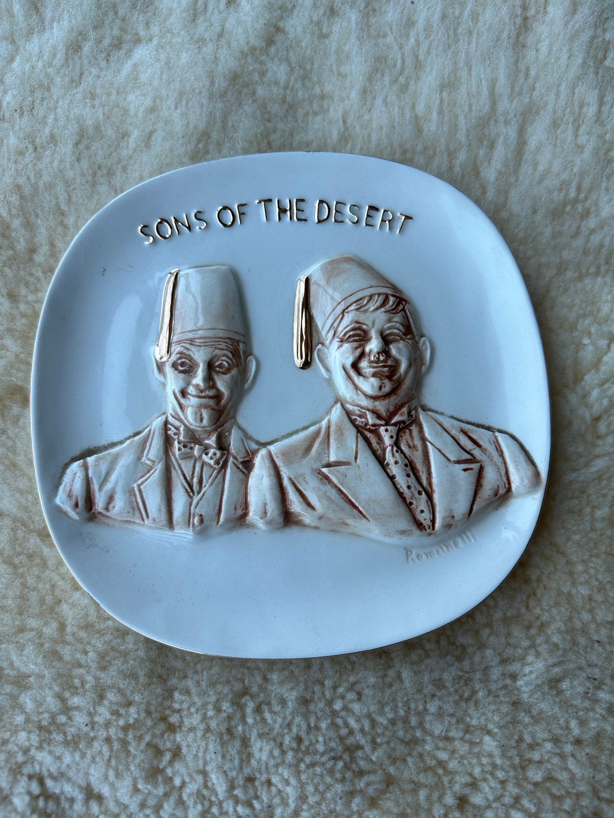 Vintage Laurel and Hardy Sons of the Desert 1933 movie collectible wall plate