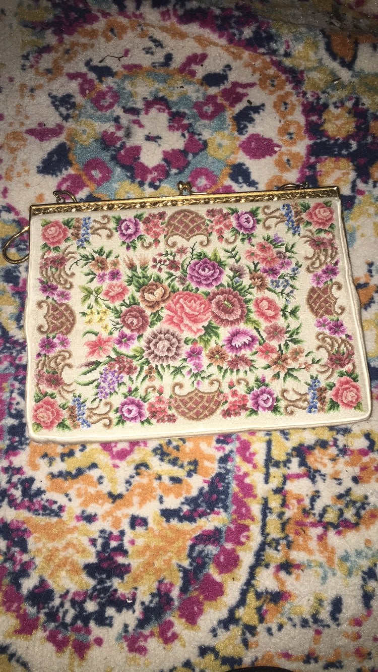 Vintage hand stitched clutch