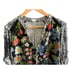 Tiny Women Bohemian Floral Paisley Print Silk Blend Blouse Roll Tab Sleeve Large