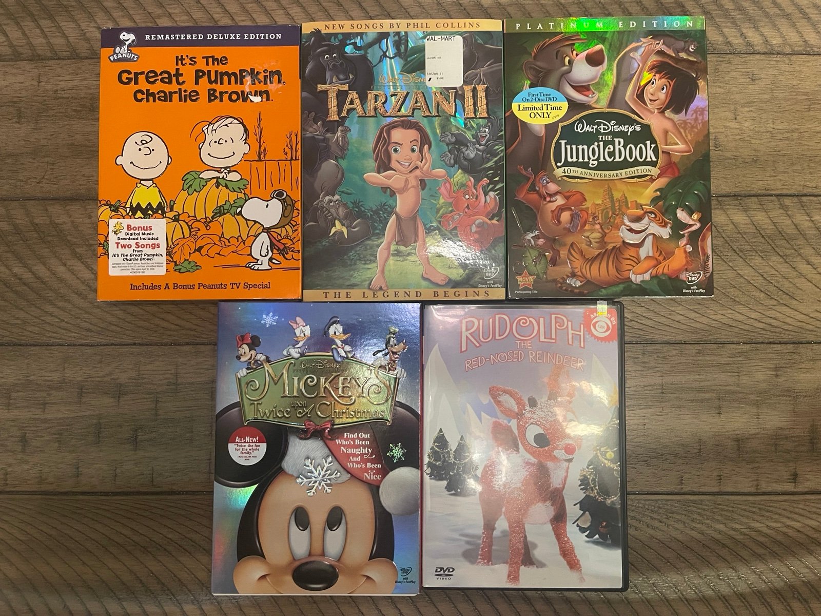 Disney DVDs, Charlie Brown and Rudolph