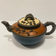 Chinese Yixing Zisha Clay Artistic Three Friends Theme Teapot With Lid 3” Tall a