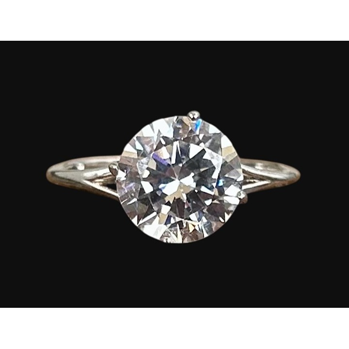 Women's IBB 925 Sterling silver White Topaz Solitaire ring size 9