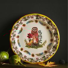 Anthropologie Nathalie Lete plate, woodland creatures - OWL NEW NWT