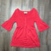 2000s Y2k Sonoma Coral Babydoll Bell Sleeve Sweater Top Womens Size Small