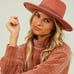 Altar'd State Double Band Wide Brim Hat in Rust NWT