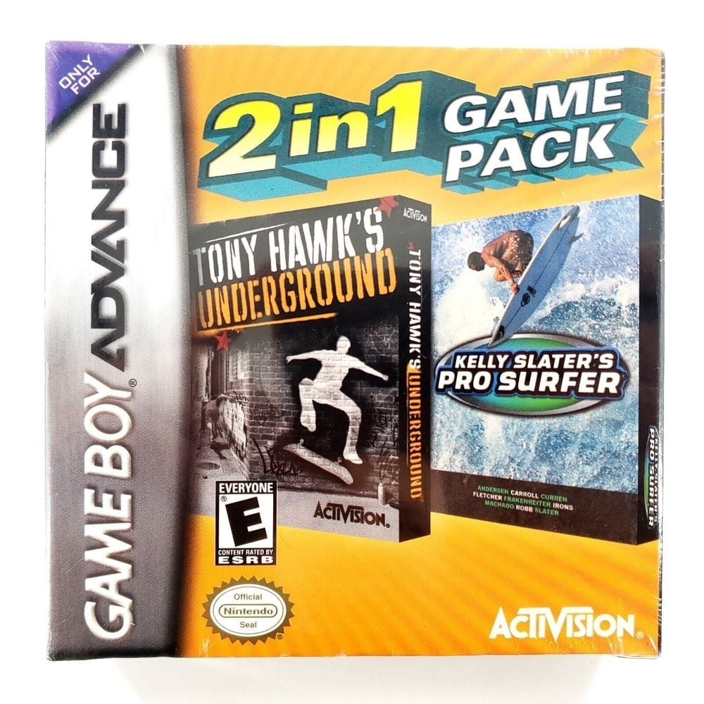 2 in 1 Game Pack: Tony Hawk's Underground/Kelly Slater's Pro Surfer GBA Sealed