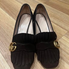 Gucci Fringe Moccasins Black 5cm Heel