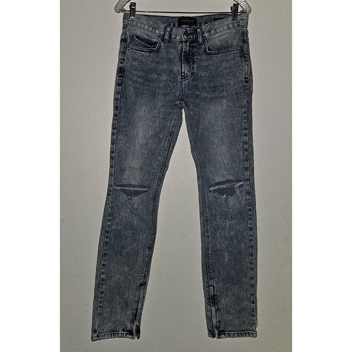VTG PacSun Stacked Skinny Jeans Stone Washed Distressed Ankle Zipper Size 30x30