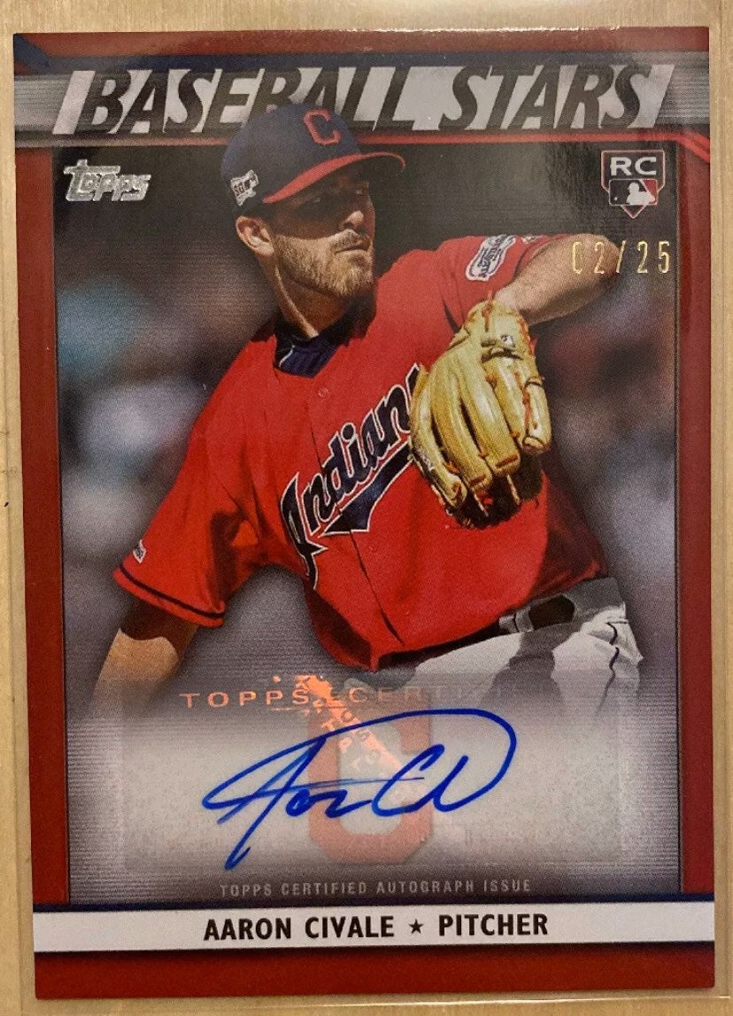 Aaron Civale Red Border Autograph #/25