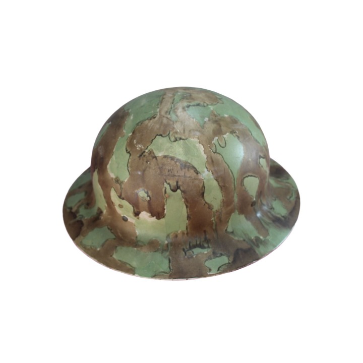 WWII Civil Patrol Camo Helmet Vintage WW II Two 2 Painted 54688 Steel