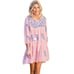 J.Marie Madeline Pink Embroidered Boho Swing Mini Dress Size Small