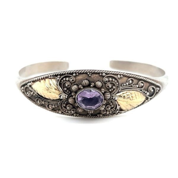 Gorgeous Gold/Silver Amethyst Cuff