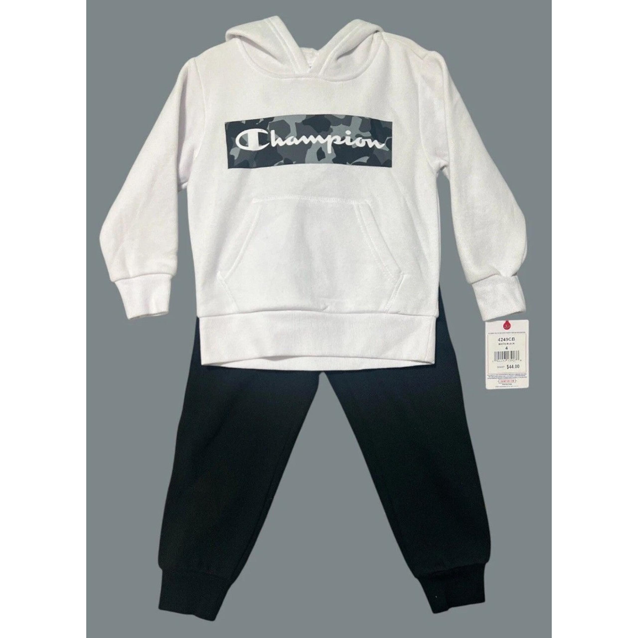 Champion Hoodie And Sweatpants Set Boys Size 4 Black And White NEW