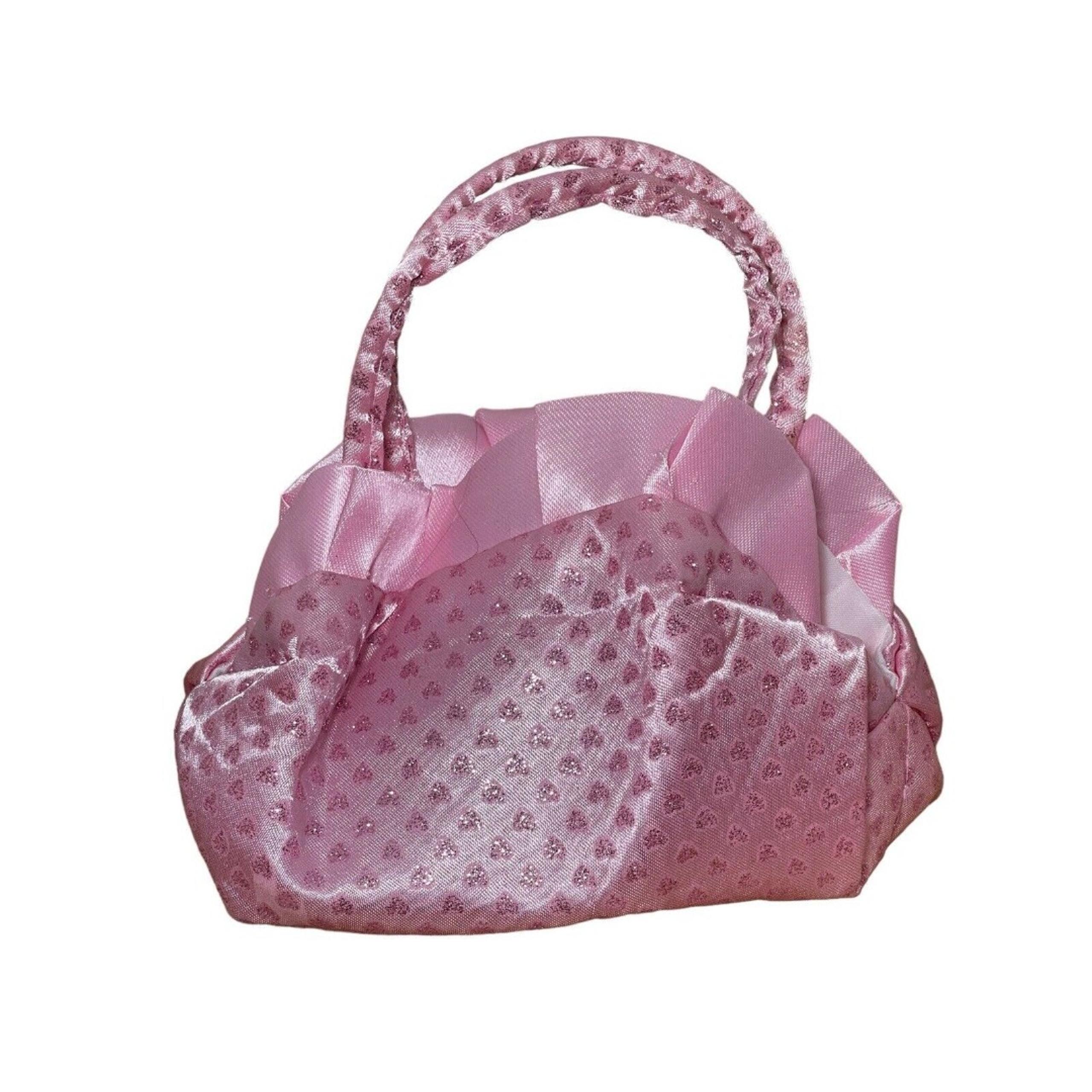 18 inch pink cloth doll purse white inside deep