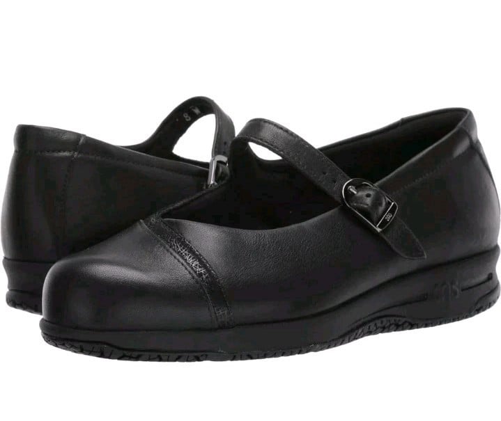 SAS 2500 Womens Black Leather Clare Non Slip Mary Jane Shoes Size 7.5 M