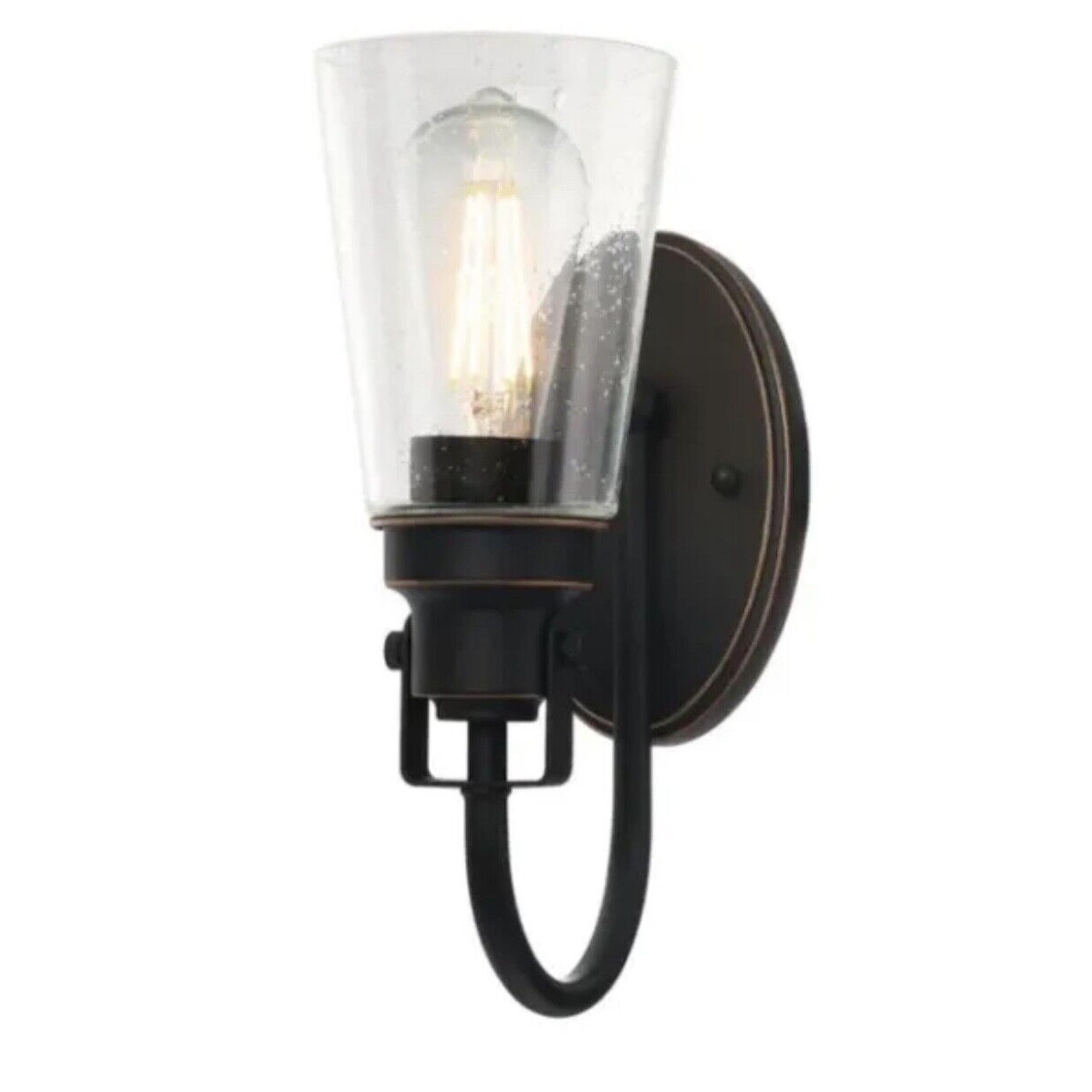 Indoor Single Light Fixture Oil Rubbed Bronze Seeded Glass 65745 - Westinghouse