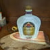Crown Royal Bottle Lamp on Cedar