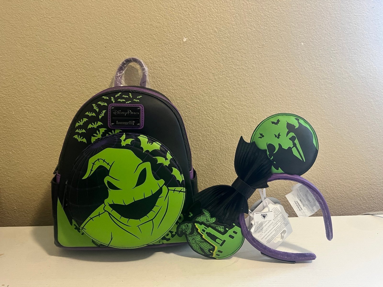 NWT Disneyland Oogie Boogie Bash 2024 Loungefly Backpack & Matching Ears