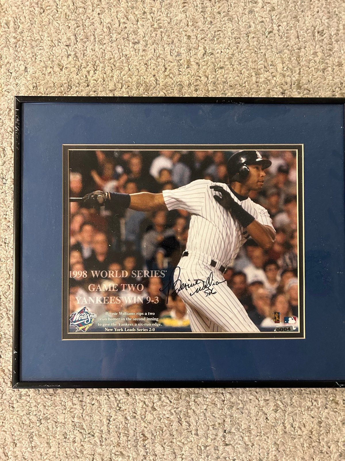 Bernie Williams Signed WS 8” x 10” Photo