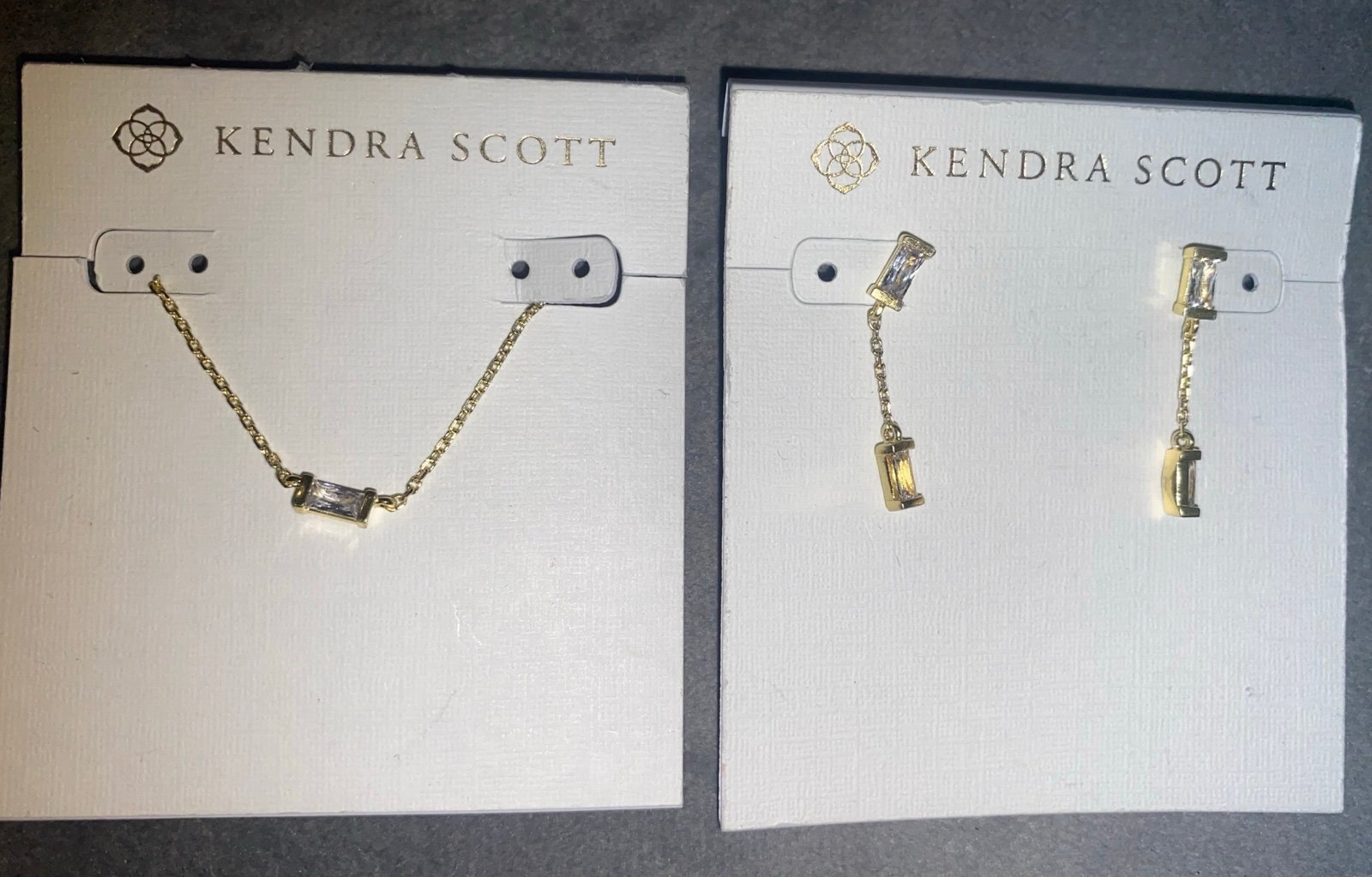 BNWT Kendra Scott Juliette Gold Necklace & Earring Set 125