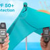 10x10 Ft Camping Sun Shade for Beach with UPF 50+ Protection,Turquoise