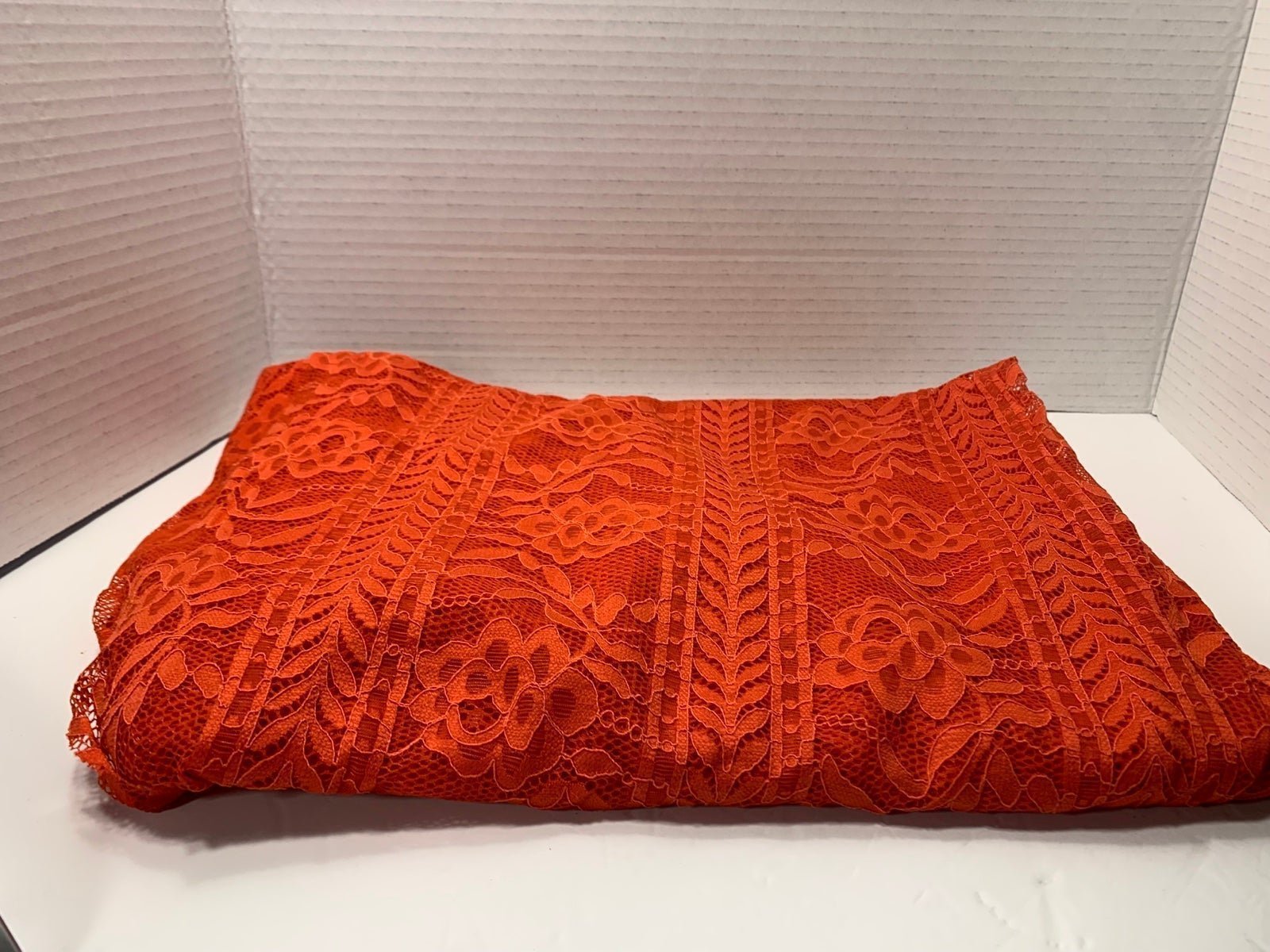 Lace Fabric 2 yards Reddish Orange Floral