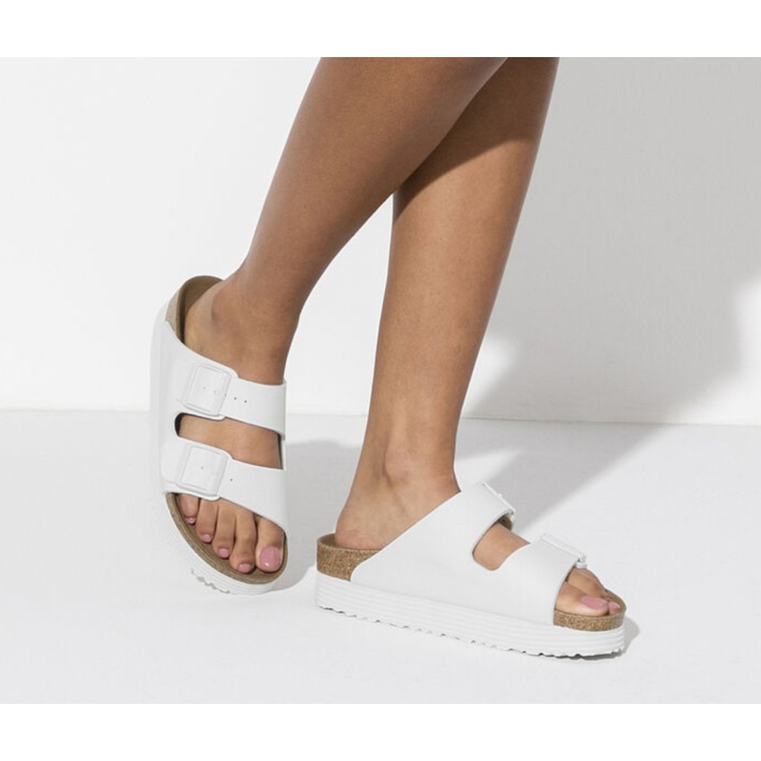 Birkenstock Women's Arizona Platform Sandal - Narrow Width White 42 M