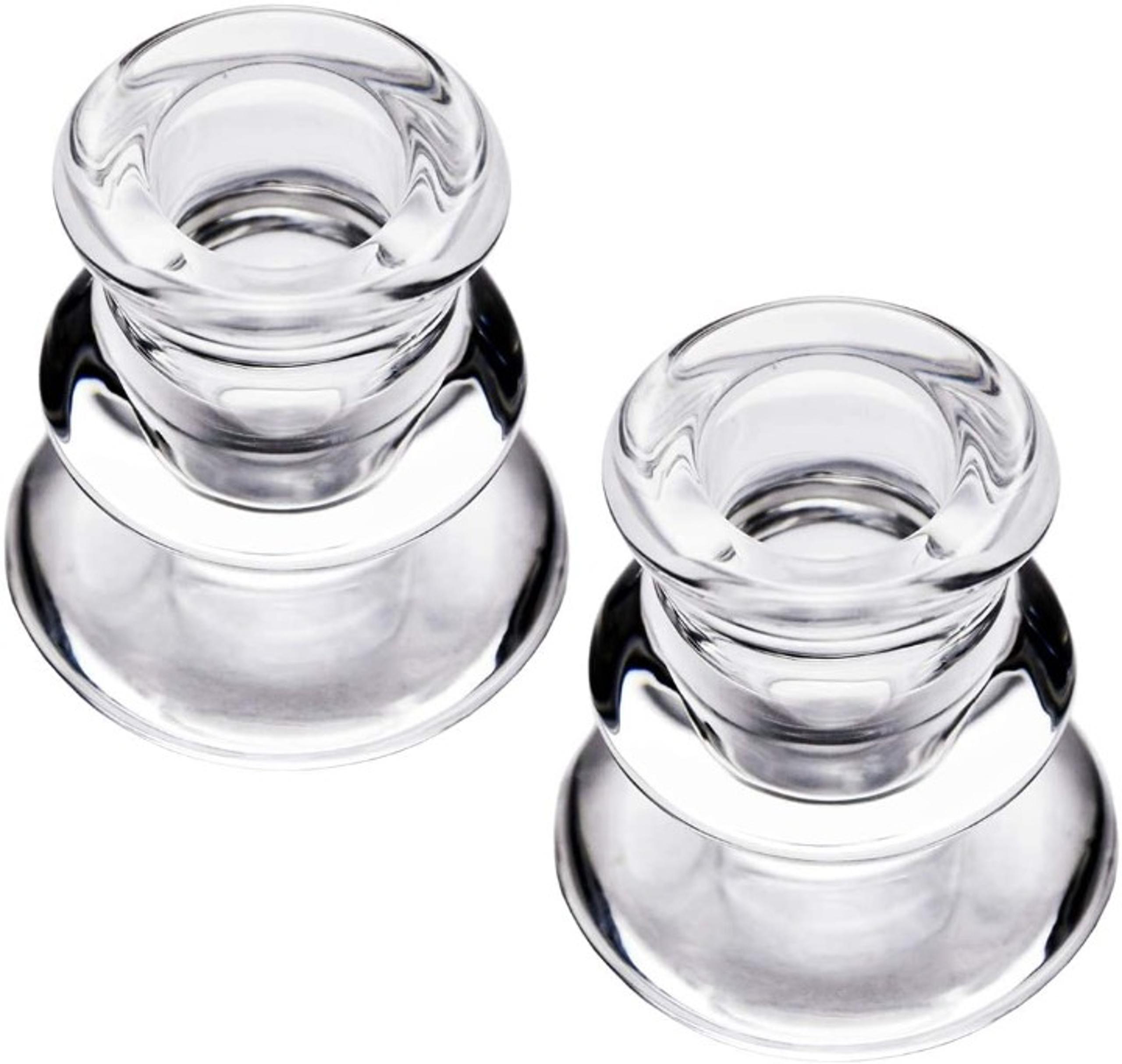 New Clear Glass Candlestick Holders