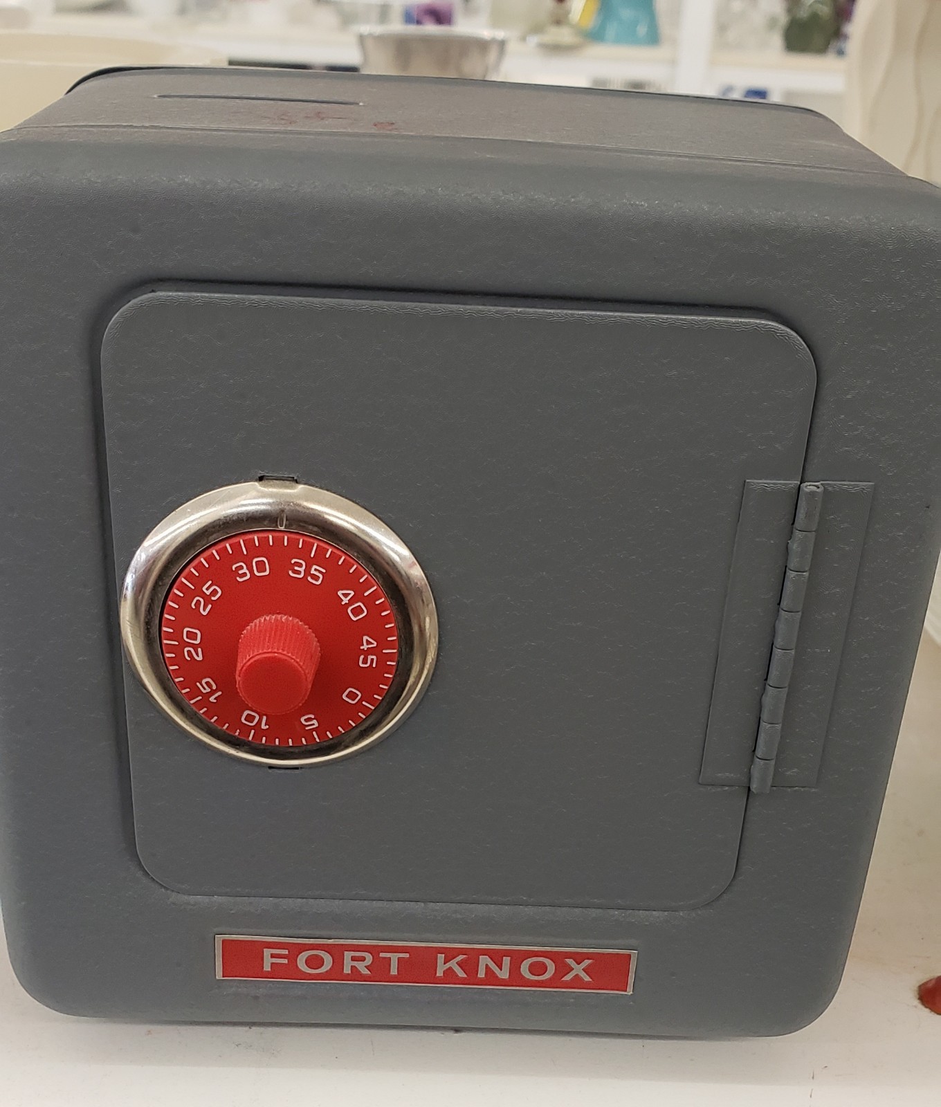 Vintage FORT KNOX Mini Combination Metal Piggy Bank Safe Decoy Superior Toy