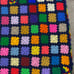 Vintage Retro Boho Granny Square Crochet Bed Afghan Blanket 66”x52”