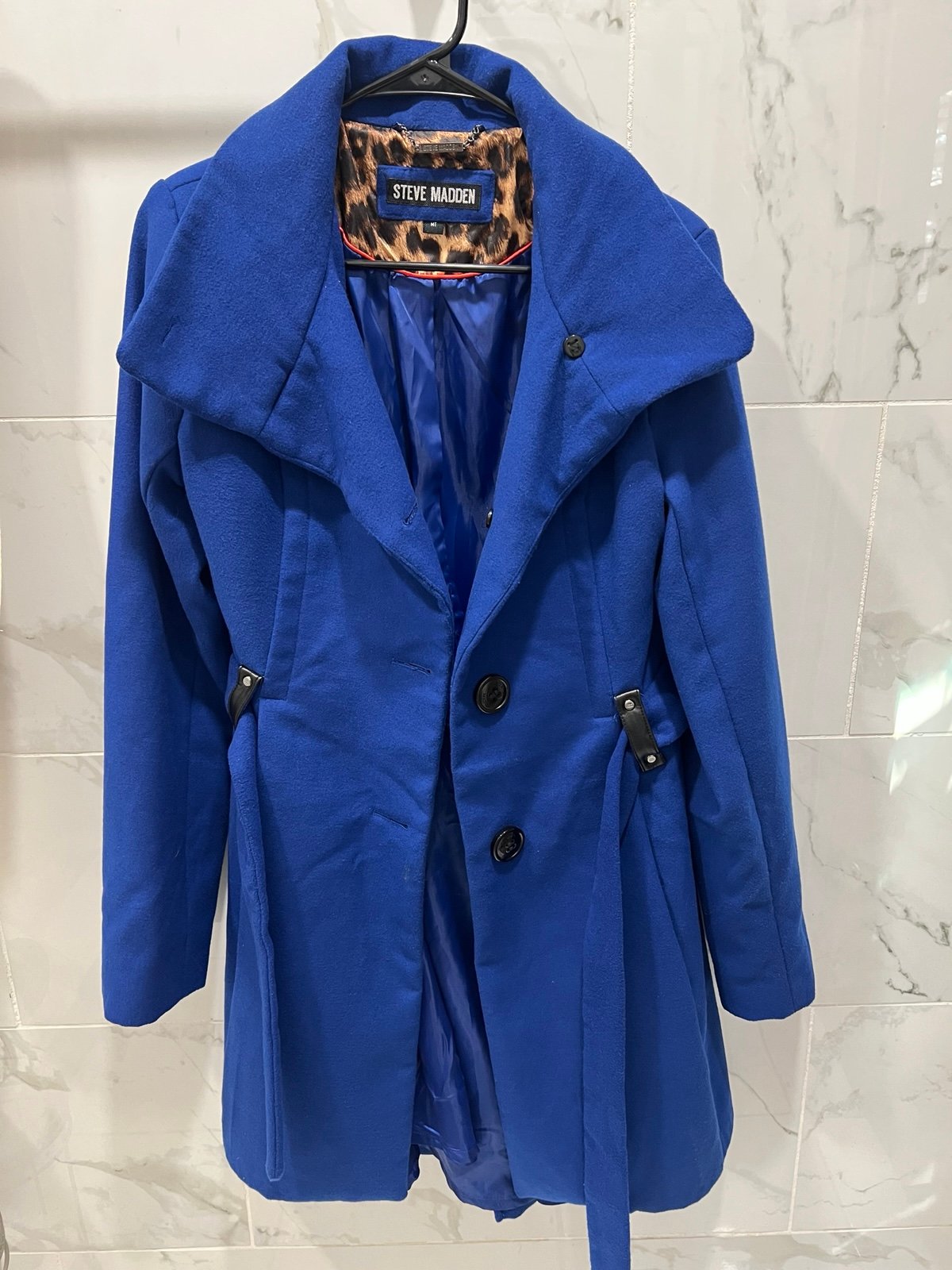 Steve Madden Royal Blue Coat with leather accents
