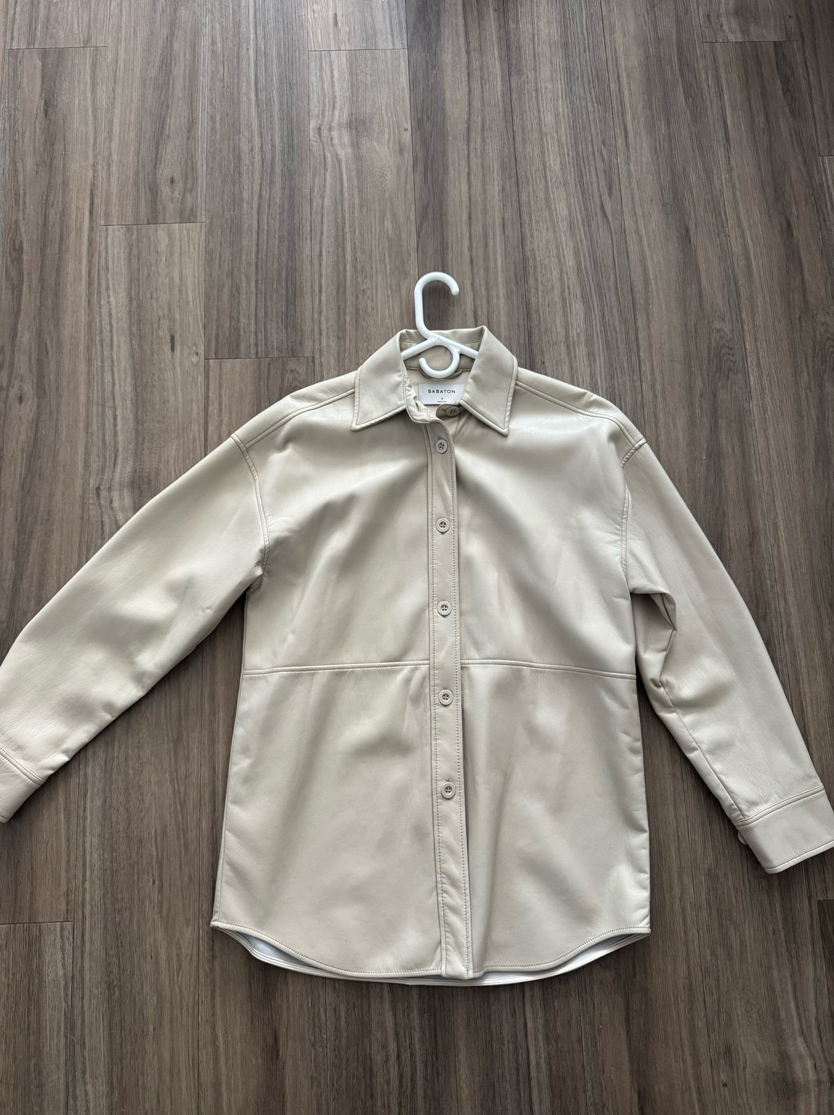 Aritzia babaton relaxed leather shacket