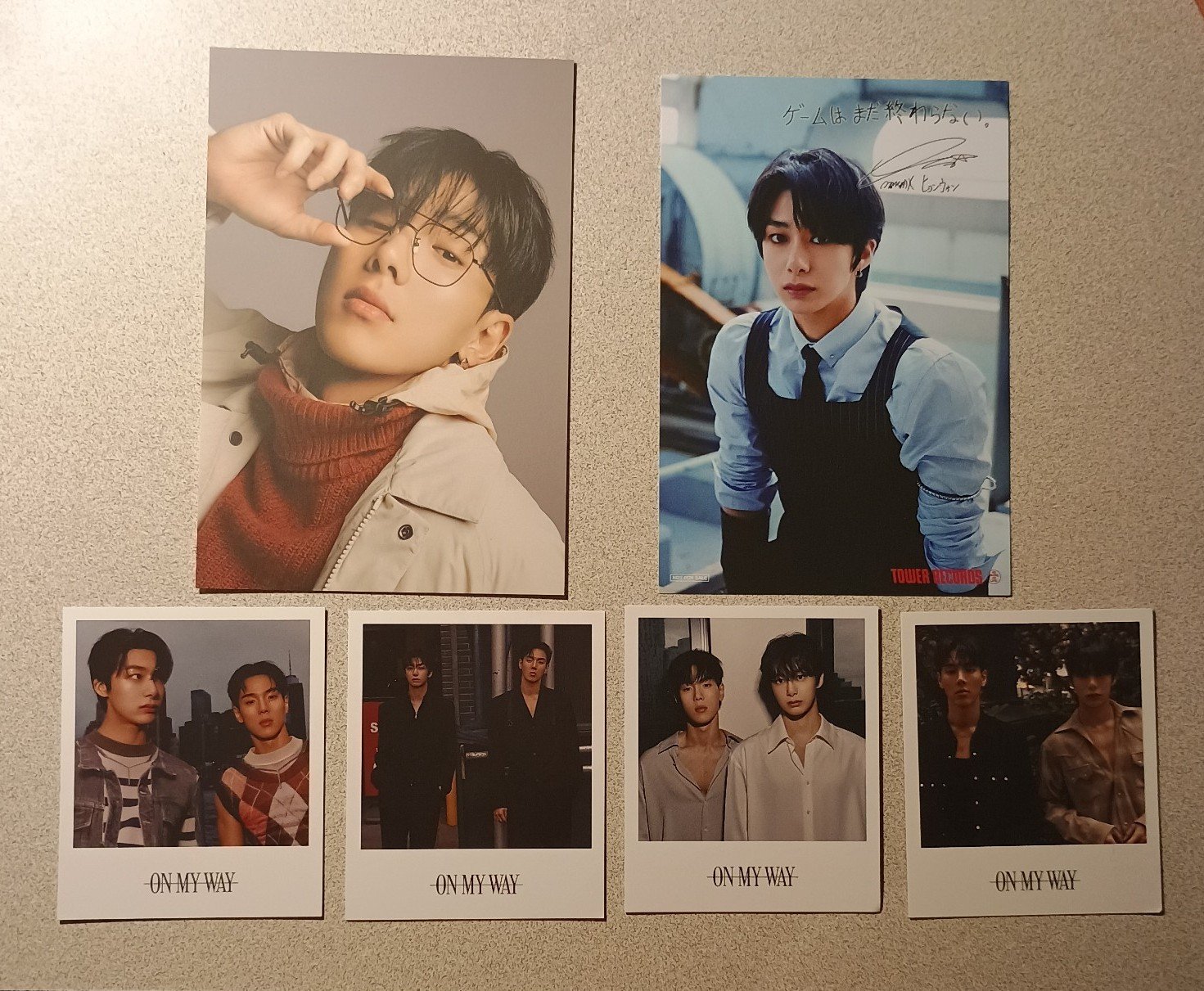 Monsta X On my way Shownu Hyungwon Polaroid Tower record K way set (6)