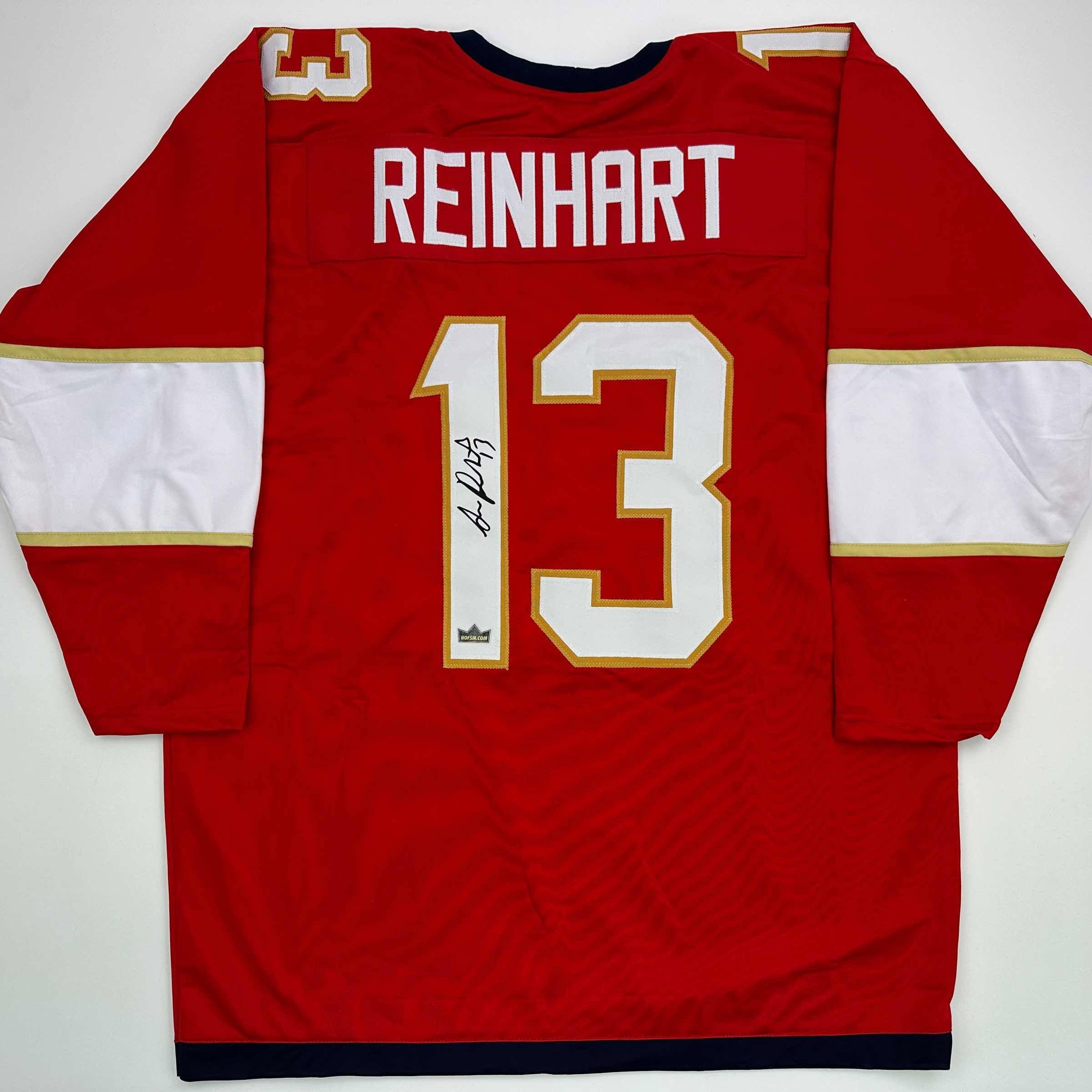 Facsimile Autographed Sam Reinhart Florida Red Auto Jersey Size Men's XL