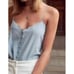Sezane Womens Coquette 100% Silk Scalloped Celadon Athena Camisole Cami Top 6