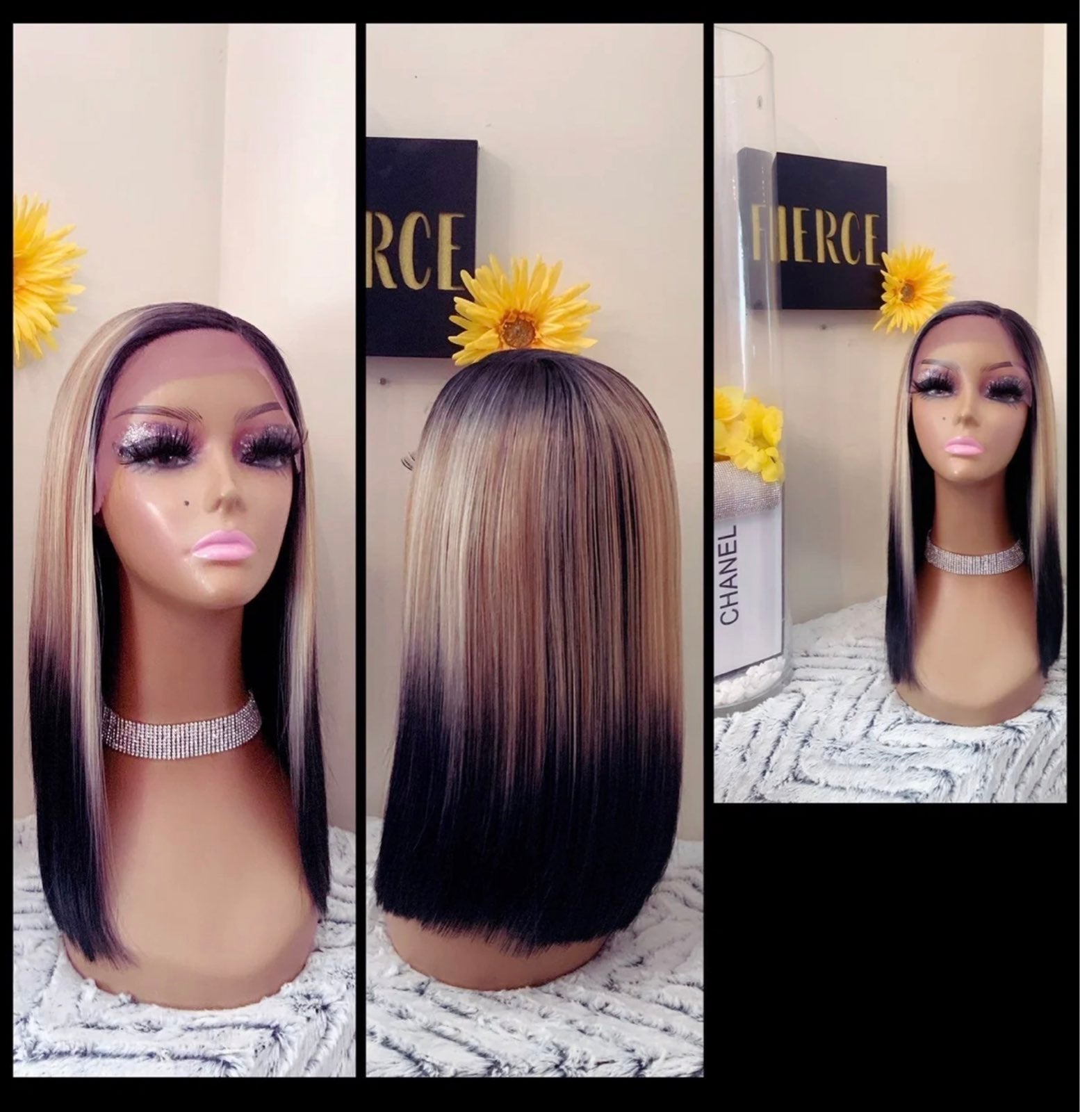Human Hair blended lace front Wig ❤️
