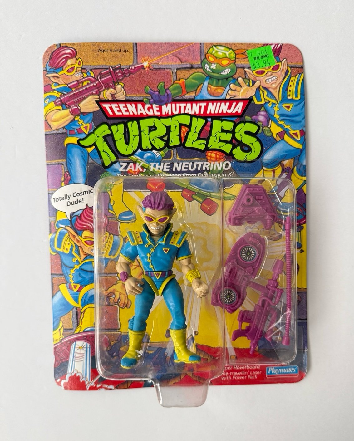 1991 vintage TMNT Zak the Neutrino action figure sealed ninja turtles UNPUNCHED