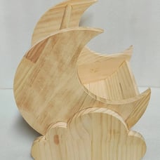Large Moon with Cloud Wood Bed Play House Kiln Dried Chew Safe Small Pet Chinchi